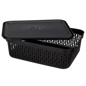 Koszyk z pokrywą Lidia XL czarny